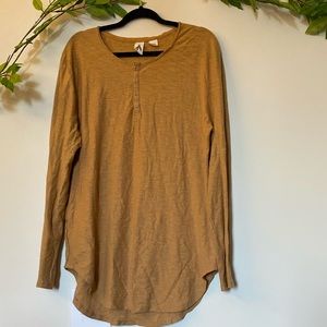 Anthropologie Scoop Henley Long Sleeve Tee